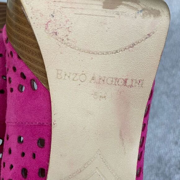 Enzo Angiolini Women’s 8M 5 inch Platform Stilettos Heels Perforated Pink Open - Picture 8 of 8